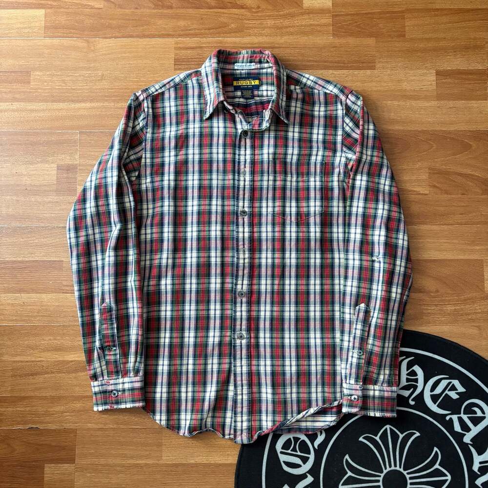 Vintage Ralph Lauren Rugby Campus Classics Flannel Plaid Long Sleeve Shirt